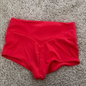 Vibrant Red High-Waisted Shorts